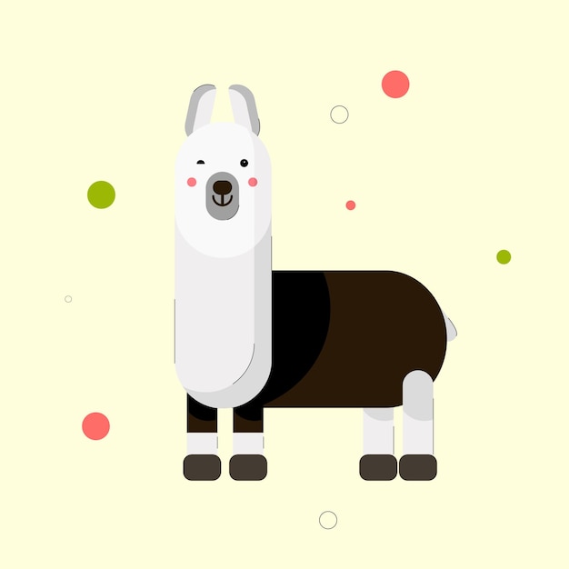 Vector llama de dibujos animados