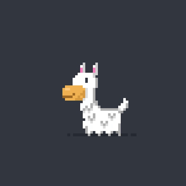 llama en estilo pixel art