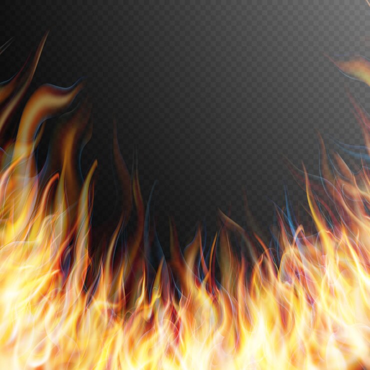 Vector llama de fuego ardiente.