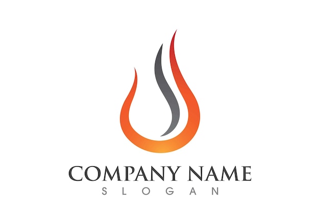 Llama de fuego Logo Template