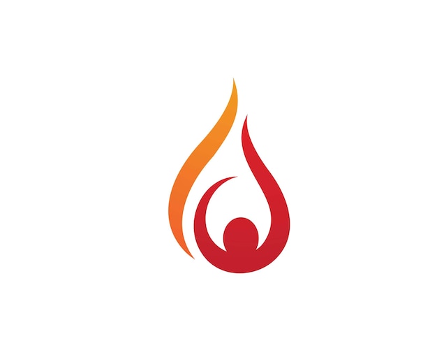 Llama de fuego Logo Template