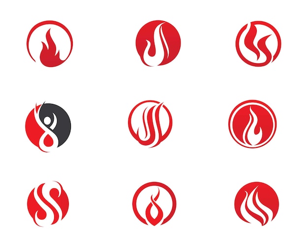 Llama de fuego Logo Template