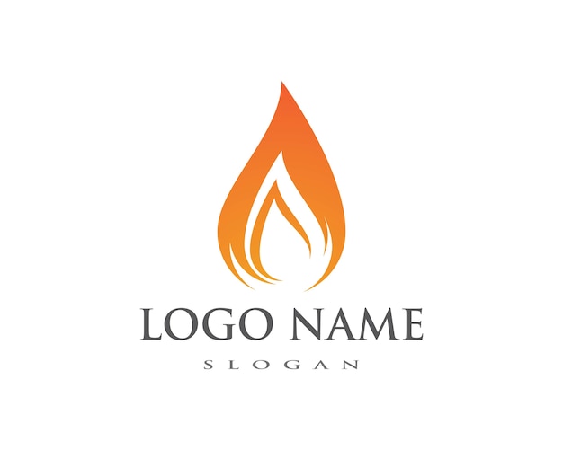 Llama de fuego logo template