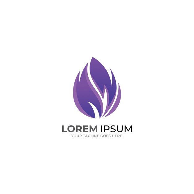 Llama de fuego Logo Template