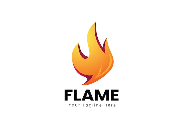 Llama de fuego Logo Template