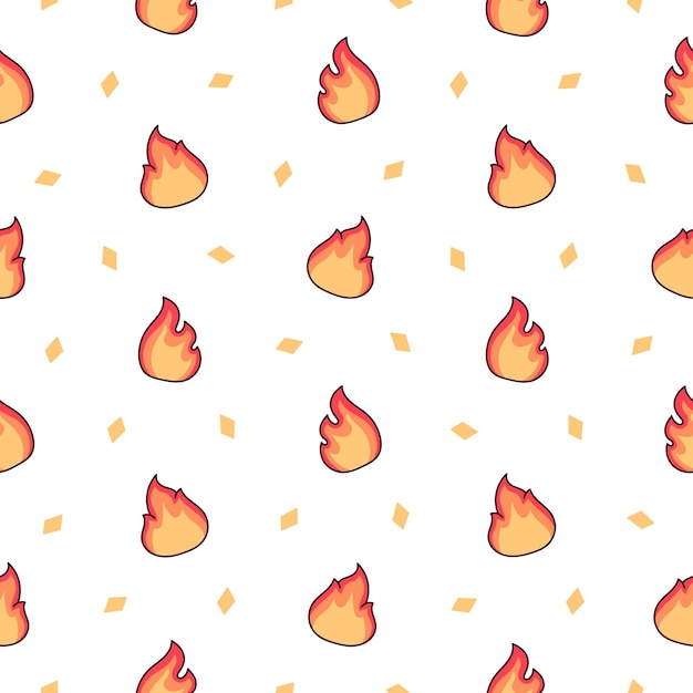 Llama de fuego Patrón sin costuras