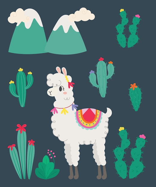 Llama linda en la naturaleza