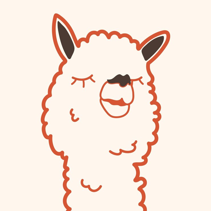 Vector llama llama estilizada llama abstracta representación lineal de una llama animales vector