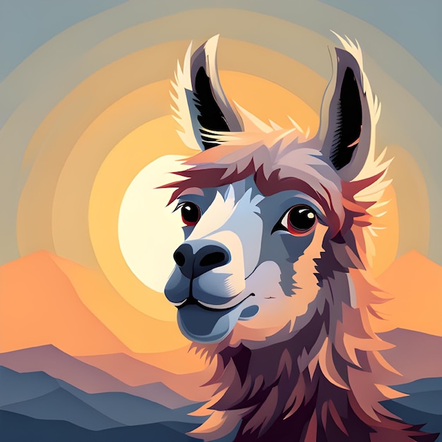 Vector llama lowpoly