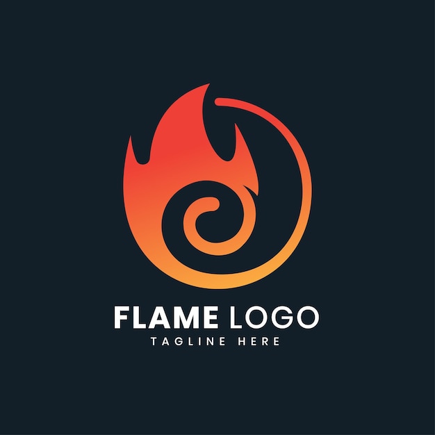 Vector llama o fuego concepto moderno de diseño de logotipo colorido