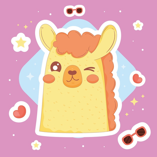 Llama peruana con accesorios