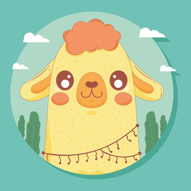 Llama peruana en círculo