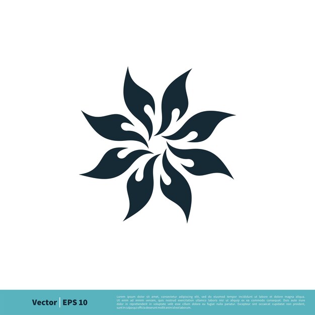 Llama Pétalo Flor Icono Vector Logo Plantilla Ilustración Diseño Vector EPS 10