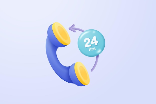 Llamada mínima de teléfono 3D y conversación de burbuja en fondo azul Hablando con la línea directa de soporte de servicio y el concepto de icono del centro de llamadas Renderización vectorial 3D de teléfono para contacto con el cliente en fondo aislado