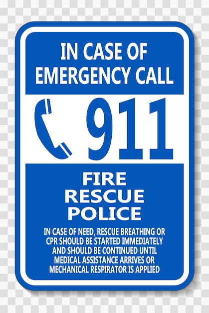 Llamar al 911 firmar en el fondo transparente ilustración vectorial