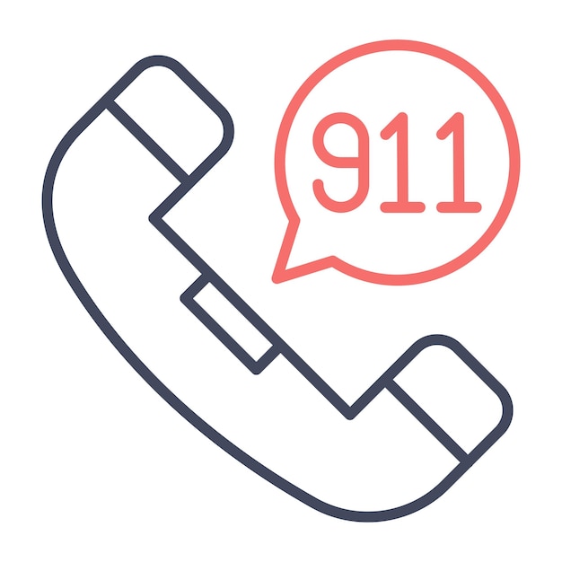Llamar al estilo de ilustración vectorial 911
