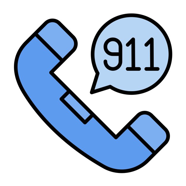 Llamar al estilo de ilustración vectorial 911