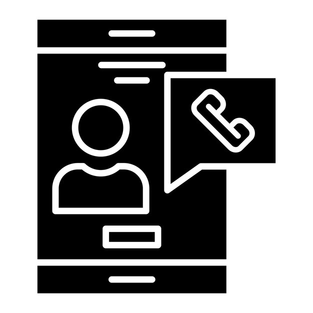Llamar a la ilustración en negro sólido de Glyph