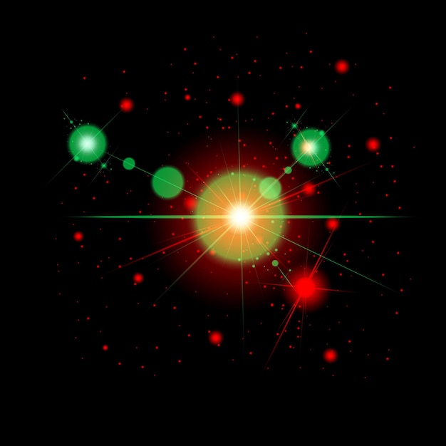 Vector llamarada de luz brillante con fondo de destellos