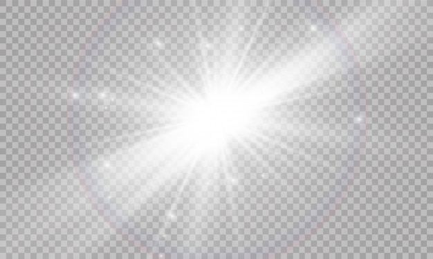 llamarada de rayos de luz. Efecto de luz brillante.