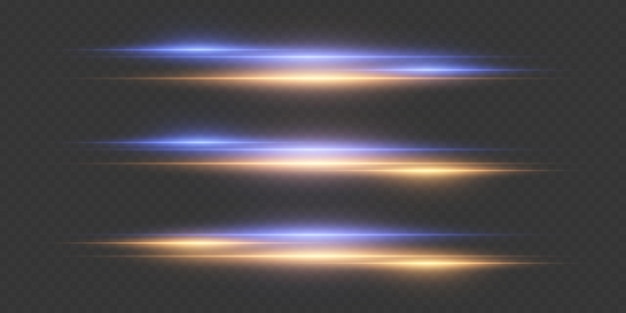 Las llamaradas de luz azul y naranja abstractas