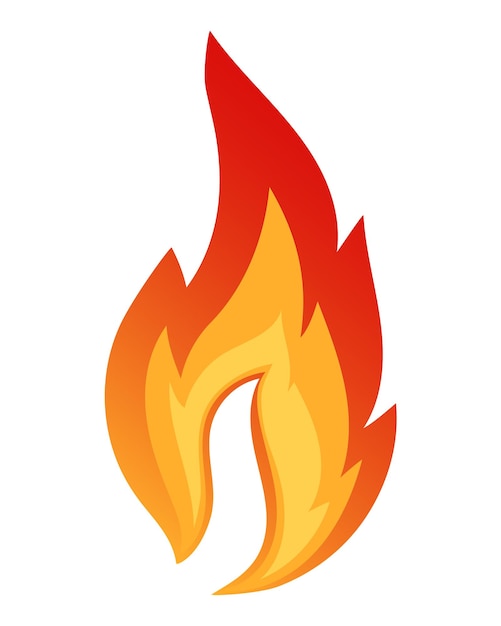 Las llamas ardientes de los dibujos animados, los elementos de fuego, las llamas, las lenguas de la llama, el anillo de fuego, el marco de fuego.