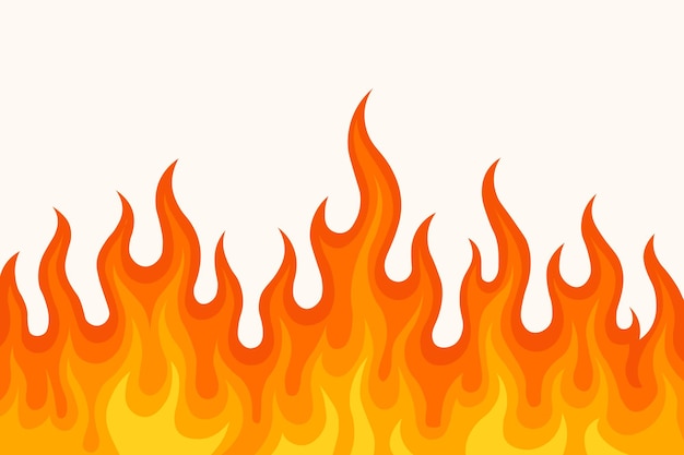 Llamas ardientes Una ilustración abstracta de la energía de la quema de la naranja