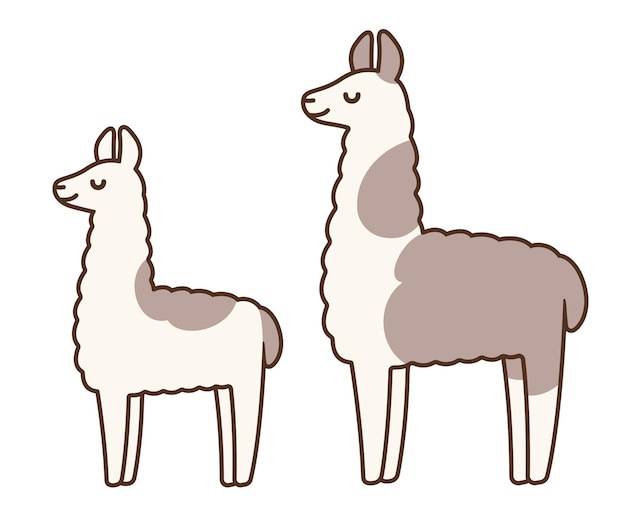 Llamas de dibujos animados lindo