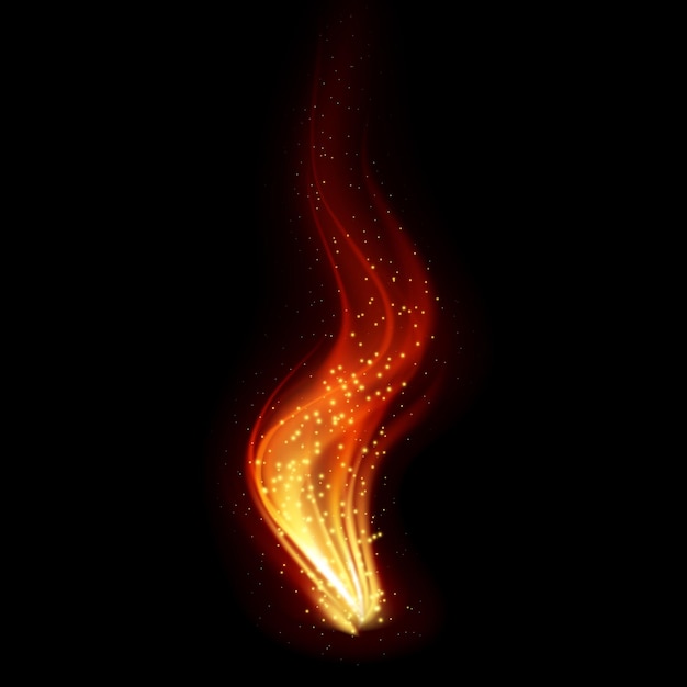 Llamas de fuego abstracto sobre fondo negro