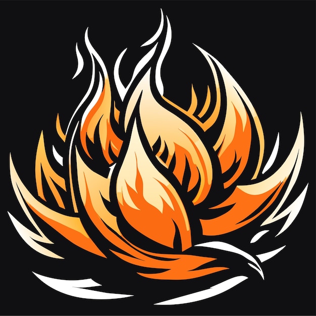 Vector llamas de fuego ardiendo realistas con humo