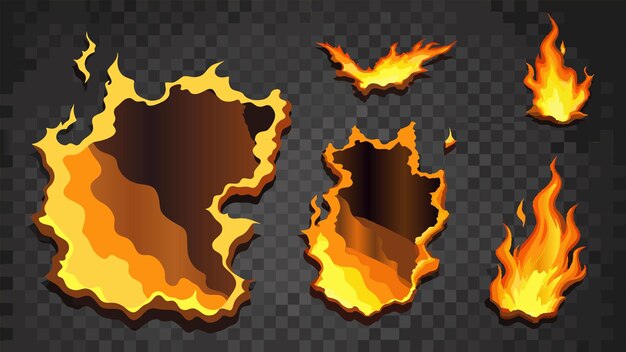 llamas de fuego con un efecto de quema