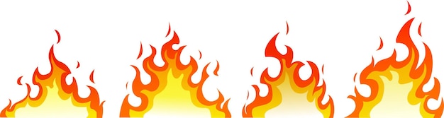 Llamas de fuego establecidas Colección de llamas de fuego rojas y naranjas