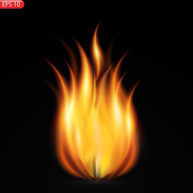 Llamas de fuego translúcidas y chispas con repetición horizontal sobre fondo transparente para usar en