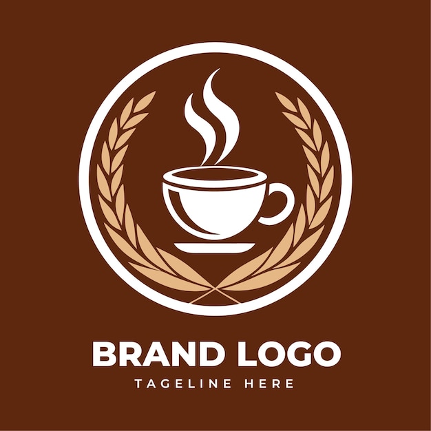 El llamativo logotipo de la cafetería para una marca única de cafetería