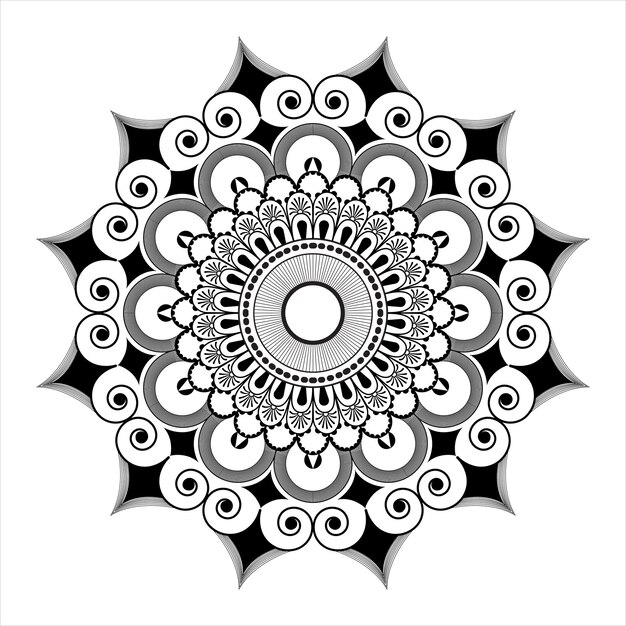 Llamativo y se ve muy bien el diseño de mandala en blanco y negro