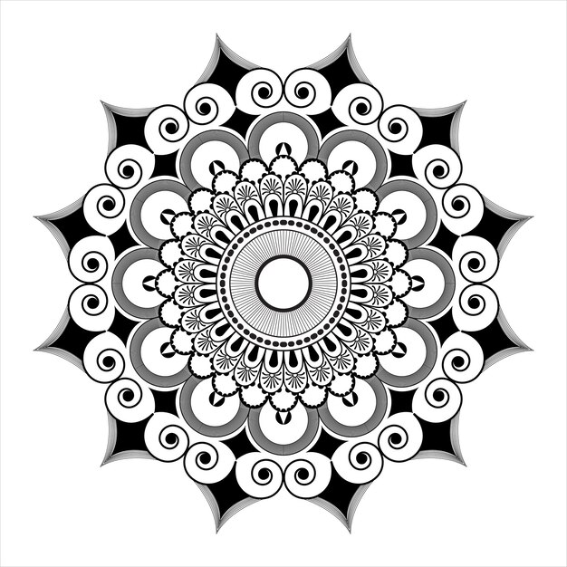 Llamativo y se ve muy bien el diseño de mandala en blanco y negro