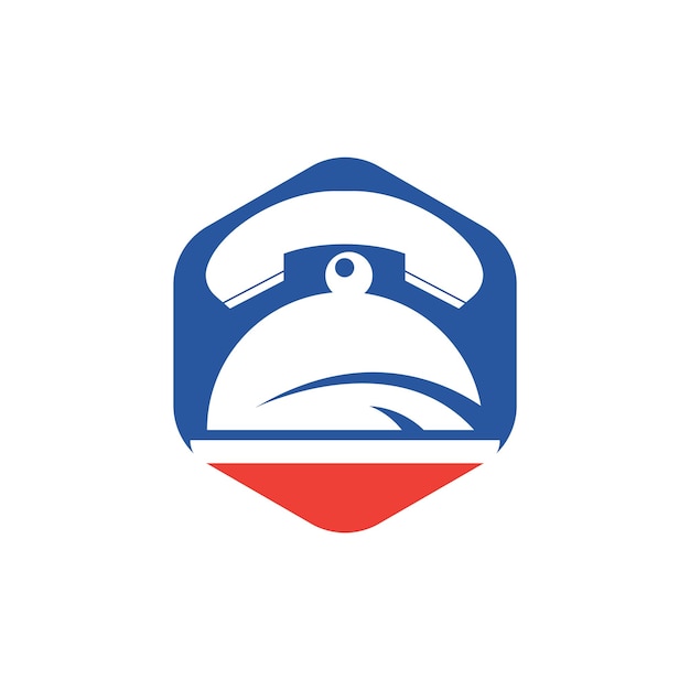 Llame al diseño del logotipo del vector de comida