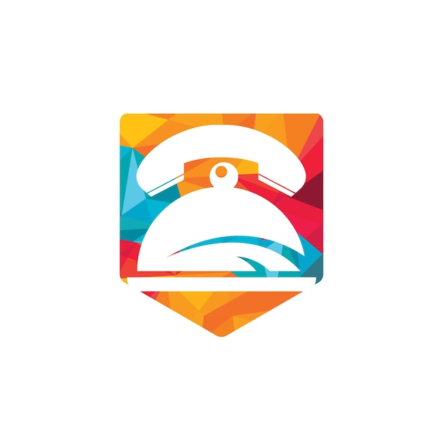 Llame al diseño del logotipo del vector de comida
