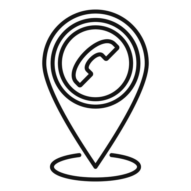Llame a soporte ubicación icono contorno vector Contacto información del cliente en línea