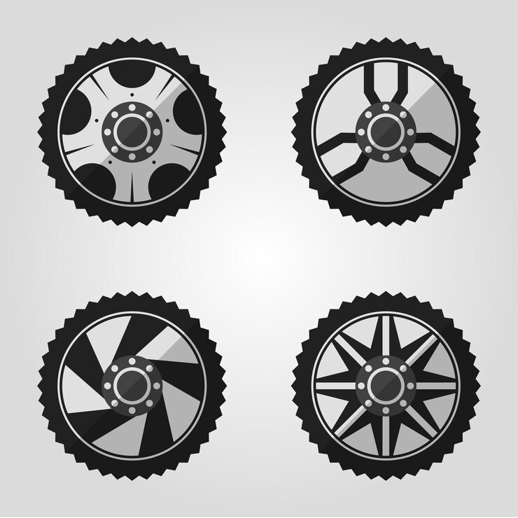 Vector llantas de neumáticos barradas