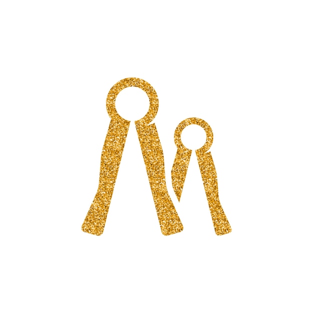 Llave ajustable icono oro brillo textura vector ilustración