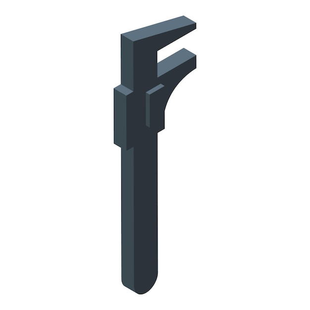 Llave ajustable que representa isométricamente la herramienta de plomería