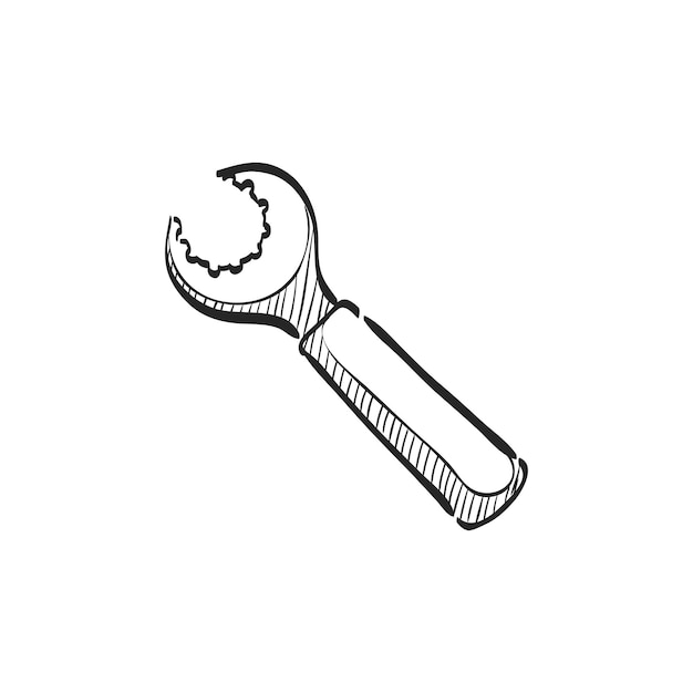 Llave de icono de esbozo dibujado mano