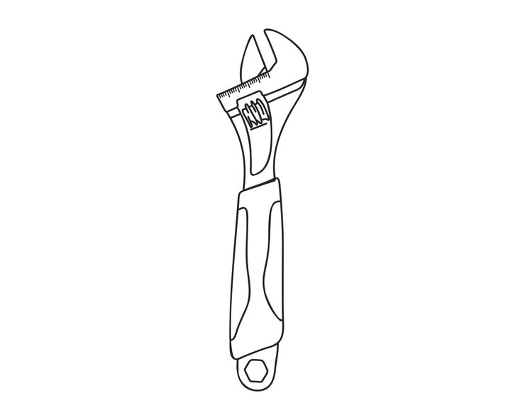 Vector la llave inglesa aislada en la ilustración vectorial de fondo blanco