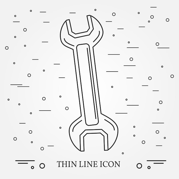 llave inglesa, icono, llave inglesa, icono, vector