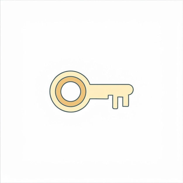 una llave de oro que está en un fondo blanco