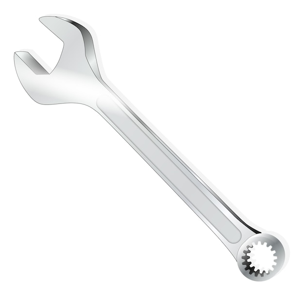 Llave realista Llave para apretar tuercas Herramientas de reparación de construcción de metal deslumbrante estilo 3D