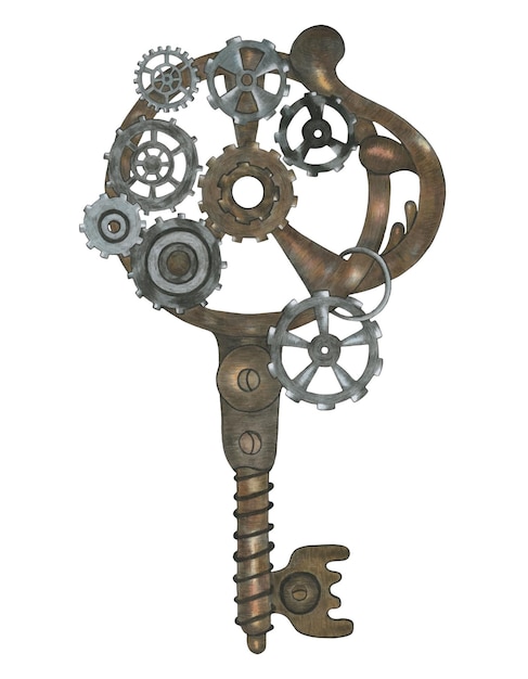 Llave steampunk dibujada a mano