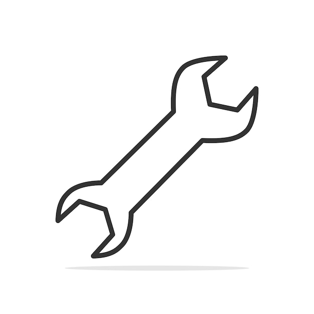 Llave para tornillos y tuercas aislado sobre fondo claro