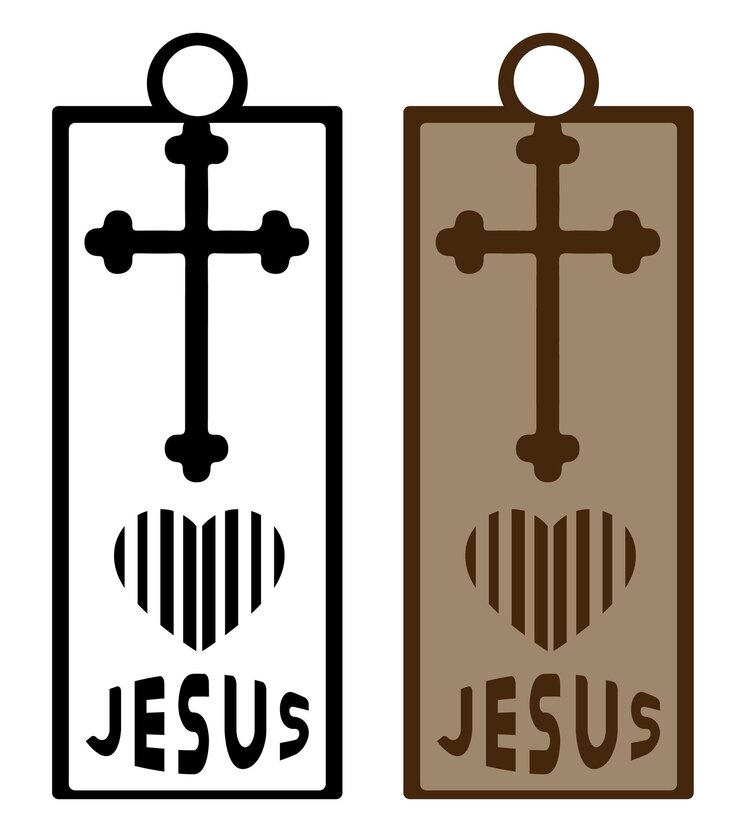 Vector el llavero de jesús cortado con láser svg